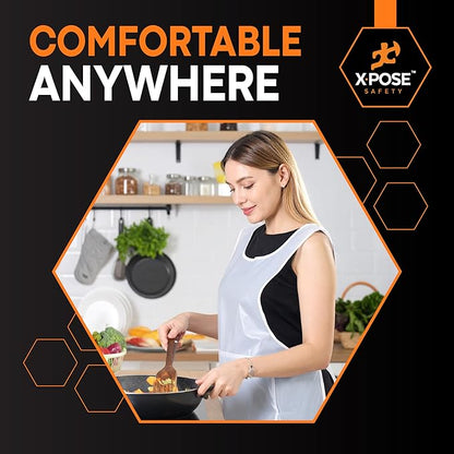 Xpose Safety 1000 White Plastic Disposable Aprons - Image 6