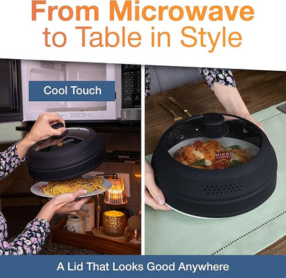 Mikro Innovations Glass & Silicone Microwave Splatter Cover – Tall and - Image 3