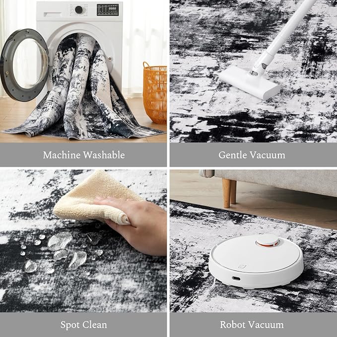 Rugflix Round Area Rugs 6Ft for Living Room, Washable Circle Rug - Image 4