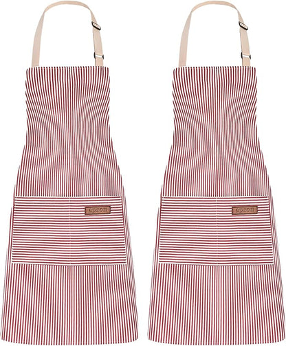 2Pack Adjustable Kitchen Apron for Women Men by ZAIORD