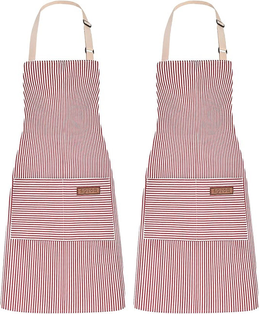 2Pack Adjustable Kitchen Apron for Women Men by ZAIORD