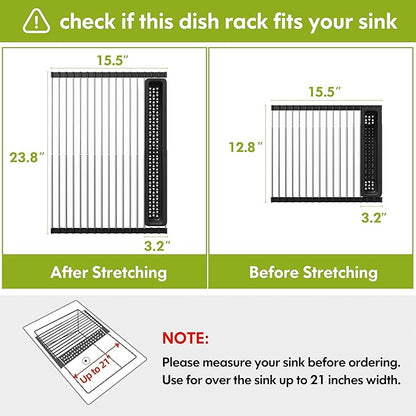 JASIWAY Dish Drying Rack, Roll Up Dryer Rack - Image 2