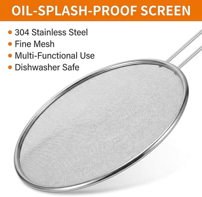 7.5 in Grease Splatter Guard Stainless Steel Splatter Guard - Image 3
