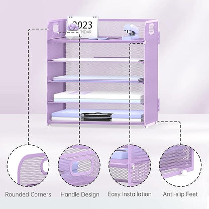 Supeasy 5 Trays Paper Organizer Letter Tray - Image 3