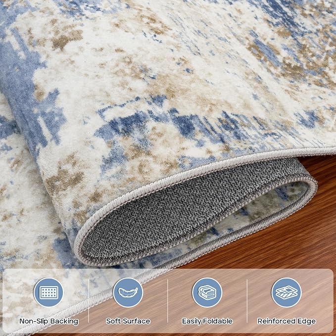 6x9 Area Rugs for Living Room Rug Washable: Modern Rug for Dining Room Bedroom - Image 4