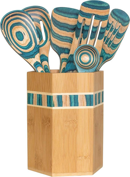 Totally Bamboo Baltique Mykonos Collection Kitchen Utensil Holder, Large - Image 3