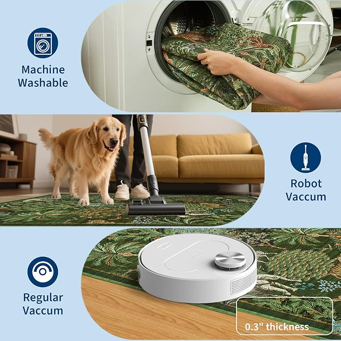 GarveeHome Jungle Washable Rug 9x12 Area Rugs - Image 5