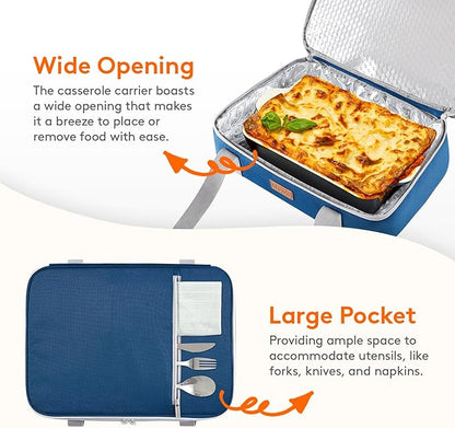 Lifewit Insulated Double Decker Casserole Carrier, Expandable Lasagna Lugger - Image 6