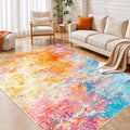 Rugflix 5x8 Area Rugs for Living Room, Washable Colorful Rainbow Rug by RugflixAreaRugs