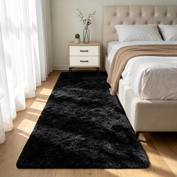 Shag Runner Rug for Bedroom Living Room 3x7 Upgrade Non-Slip Fluffy Soft by Boshengya