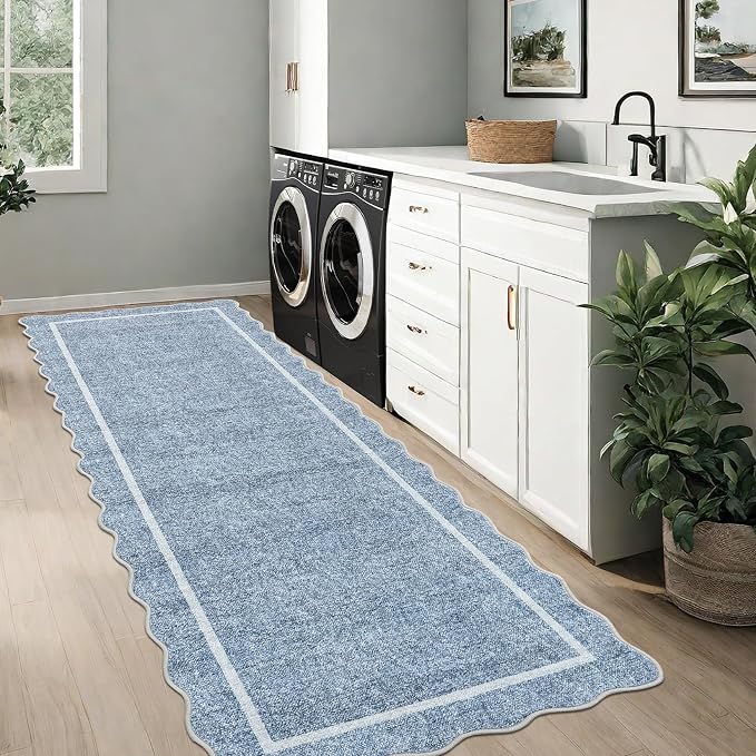 GarveeHome Scalloped Washable Kitchen Runner Rug 2x8, Non Slip Boho Soft - Image 4