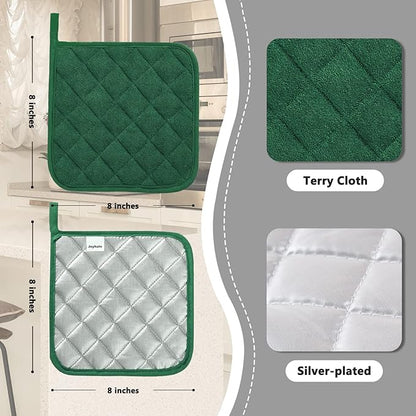 Joyhalo 4 Pack Pot Holders for Kitchen, Cotton Oven Holder - Image 2