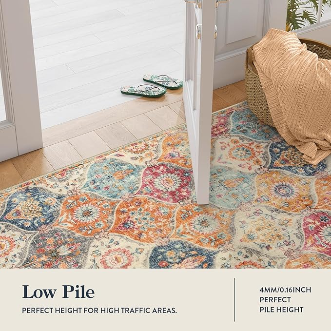 Lahome Moroccan Trellis Hallway Rug, 2x5 Washable Runner Rug Non Slip Kitchen - Image 4