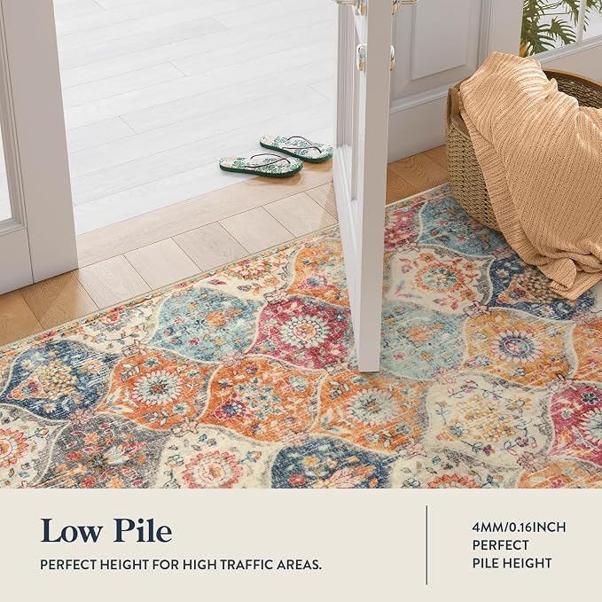 Lahome Moroccan Trellis Washable Runner Rug, 2x6 Kitchen Runners - Image 3