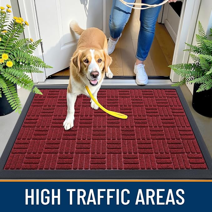 OLANLY Front Door Mat Outside Entrance 47x23, Heavy Duty Sturdy Natural Rubber - Image 5