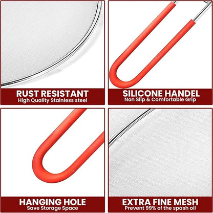 13" Grease Splatter Screen for Cooking | Stainless Steel Oil Splatter Guard and - Image 8