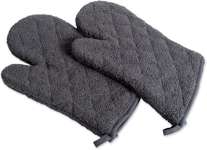 DII Basic Terry Collection 100% Cotton Quilted, Oven Mitt, Mineral Gray by DII