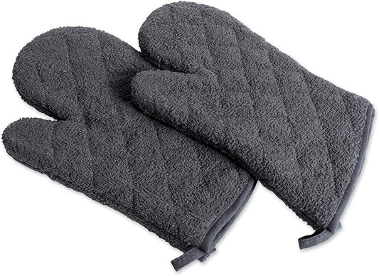 DII Basic Terry Collection 100% Cotton Quilted, Oven Mitt, Mineral Gray by DII