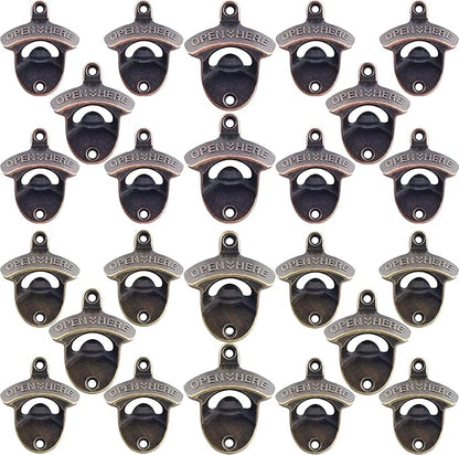 24 PCS Beer Opener Wall Mounted Bulk, Antique Copper Bronze Wall Bottle Opener by Wallmountedbottleopener
