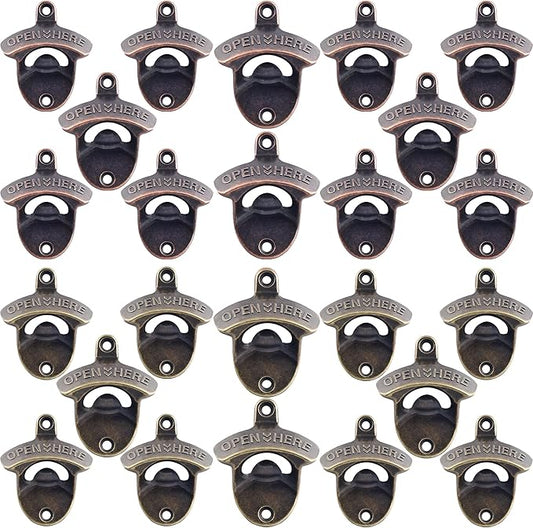 24 PCS Beer Opener Wall Mounted Bulk, Antique Copper Bronze Wall Bottle Opener by Wallmountedbottleopener