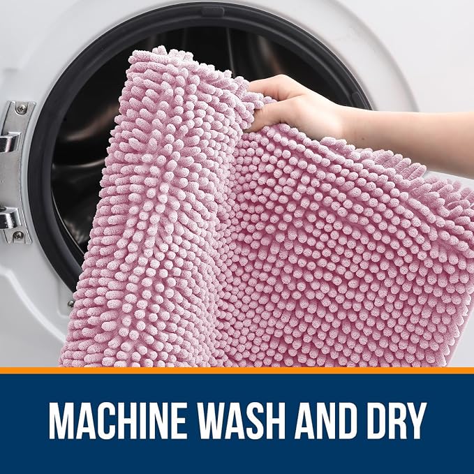 OLANLY Large Bathroom Rugs 45x27, Extra Soft Absorbent Chenille Bath Rugs - Image 5