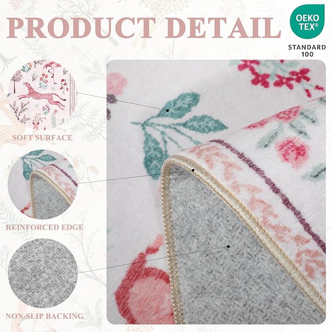 DUKINO 4x6 Rug, Washable Animal Area Rug - Image 4