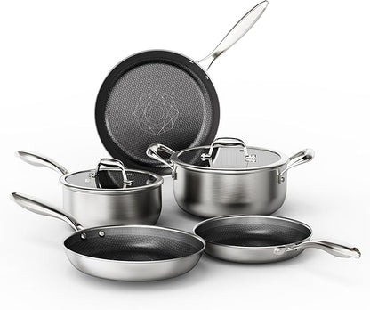 COOKER KING Stainless Steel 7PCS Cookware Set, Pots and Pans Set, Non Stick by cookerking