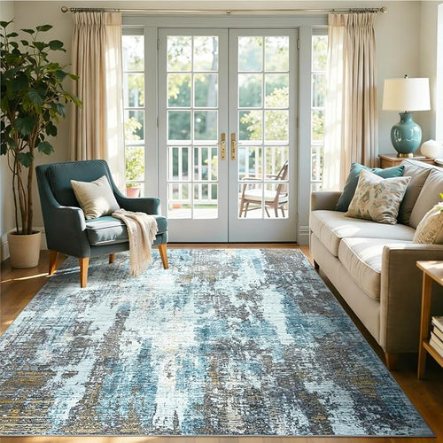 6x9 Ft Area Rugs for Living Room, Soft Non-Slip Washable Rugs Modern Abstract - Image 2