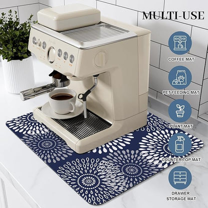 LuxStep Dish Drying Mat Super Absorbent Kitchen Counter Mat Rubber Backing - Image 3