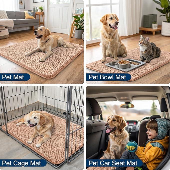Smiry Dog Door Mat for Muddy Paws 59x24, Absorbent Dirt Trapper, Non-Slip - Image 6