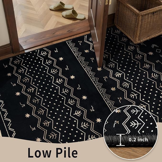 SERISSA Hallway Runner Rug, Soft Low-Pile Geometric Indoor Long Carpet - Image 8