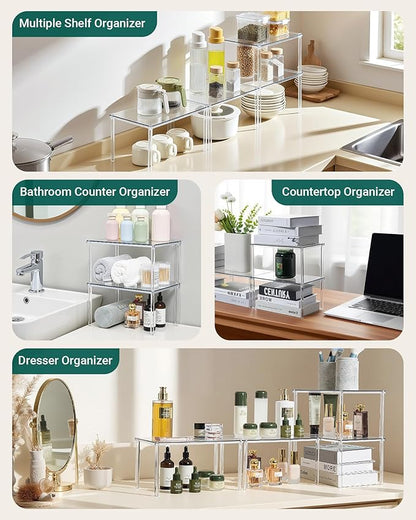 Bobomoment Acrylic Cabinet Organizer, Desk Countertop Shelf Organizer, Pantry - Image 2