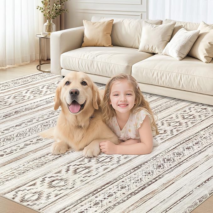 cotiled 10x12 Area Rugs Living Room Rug: Washable Boho Rugs - Image 5