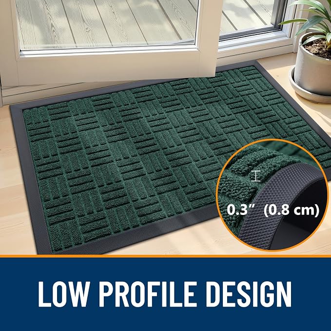 OLANLY Front Door Mat Outside Entrance 47x17, Heavy Duty Sturdy Natural Rubber - Image 4