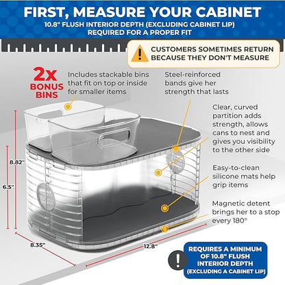 Mighty Susan 2-Tier Lazy Susan Pantry Organizer – Steel Reinforced Turntable - Image 2