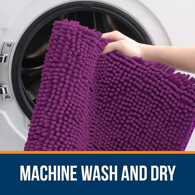 OLANLY Bathroom Runner Rugs 47x20, Extra Soft Absorbent Chenille Bath Rugs - Image 5