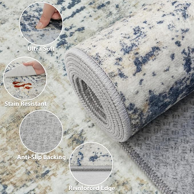 9x12 Area Rugs Living Room Rugs: Large Washable Rug - Image 6