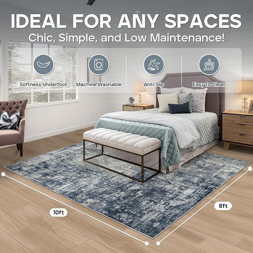 8x10 Area Rugs for Living Room Rug Washable: Modern Large Rug for Dining Room - Image 2