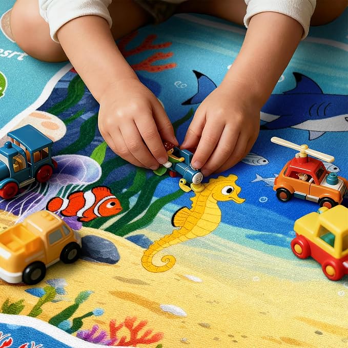 ABC Kids Ocean Rug for Playroom, 8x10 ft Alphabet Classroom Rug, Educational - Image 8