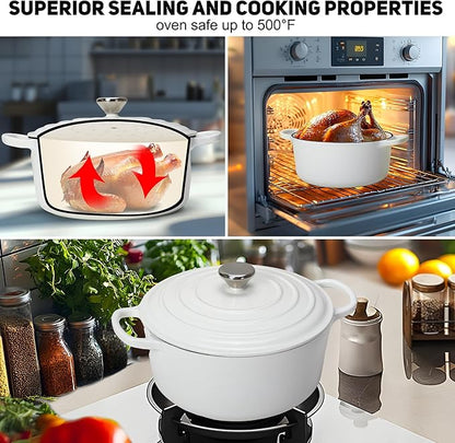 5QT Enameled Cast Iron Dutch Oven - Image 3