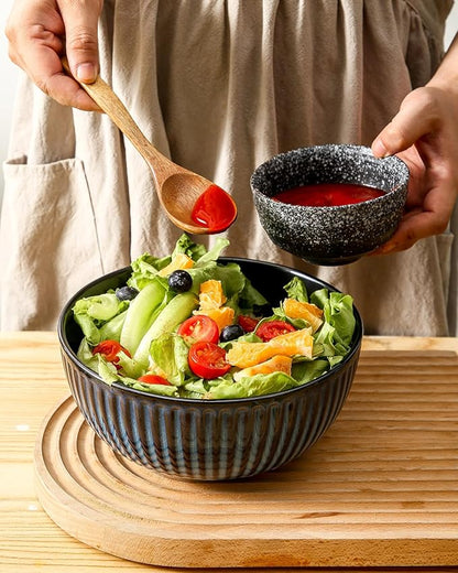 Hasense Large Salad Bowls of 2, Porcelain 60 Oz Serving Bowl 8 Inch - Image 5