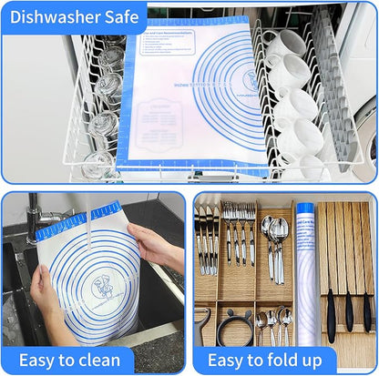 Silicone Pastry Mat for Baking, Pastry Dough Mat for Rolling, Kneading Mat - Image 6