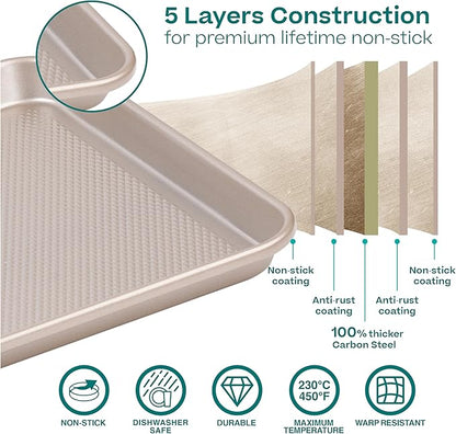 Baker's Secret Baking Sheet Pan Set, 3x Cookie Sheets - Image 3