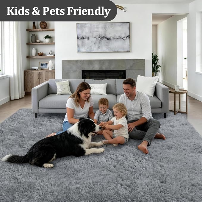 Fluffy 4x6 Area Rugs for Living Room Bedroom: Ultra Soft Shag Rug Non-Slip - Image 4