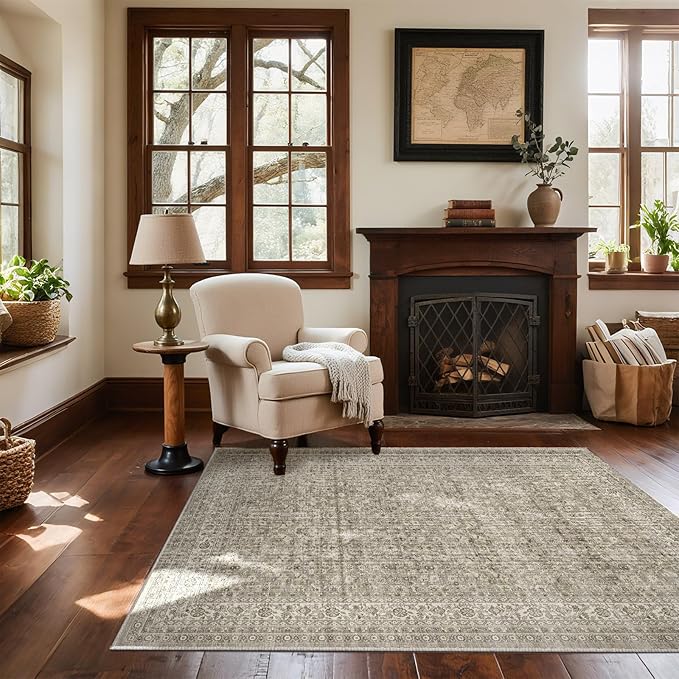 3x5 Washable Area Rugs for Entryway: Door Mat Indoor Entrance Throw Rug Stain - Image 2