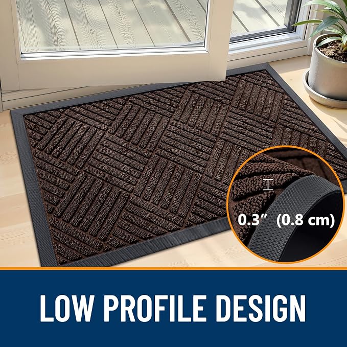 OLANLY Front Door Mat Outside Entrance 47x23, Heavy Duty Sturdy Natural Rubber - Image 4