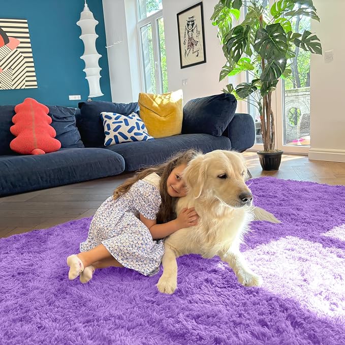 OLANLY 3x5 Machine Washable Small Bedside Rug, Soft Fluffy Shaggy Rugs - Image 5