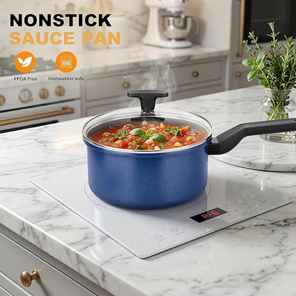 Nonstick Sauce Pan with Lid, 1.5QT small pot, PFOA Free, Kitchen Pots Induction - Image 5