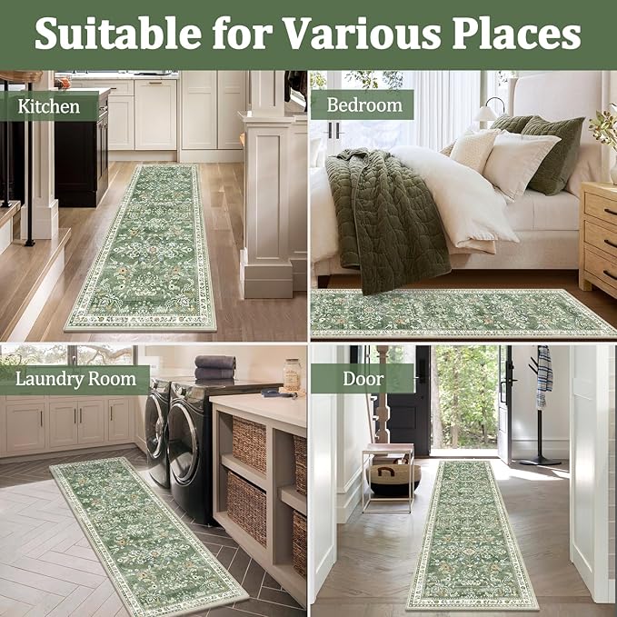 Yamaziot Washable Runner Rug 2x10 – Floral Non Slip Boho Hallway Runner Rug - Image 6