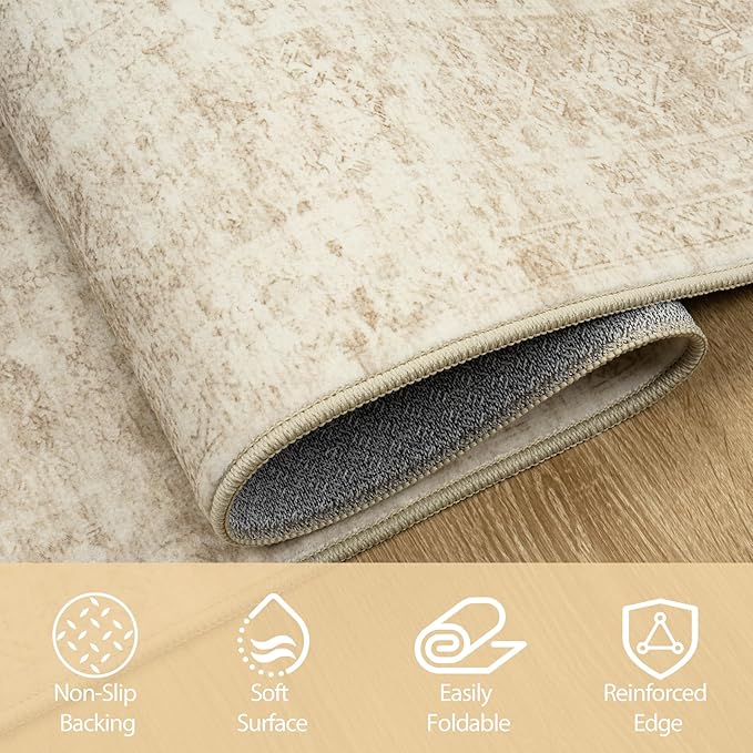 5x7 Area Rugs for Living Room Rug Washable: Abstract Rug for Dining Room - Image 4